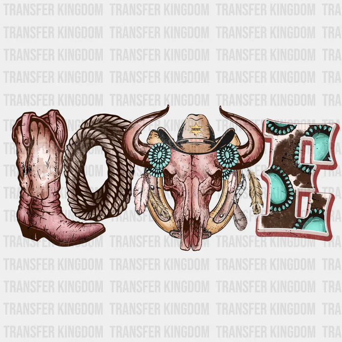 LOVE TX BULL - DTF heat transfer