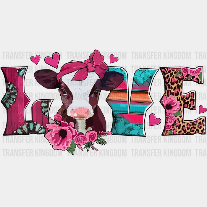 Love Valentine's Day Cattle Design - Valentine's Day DTF heat transfer