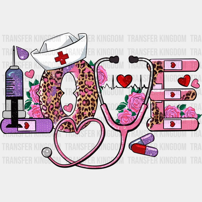 Love Valentine's Day Nurse Design - Valentine's Day DTF heat transfer