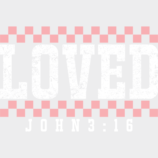 Loved John 3:16 Red And White - Valentine’s Day DTF Transfer Adult Unisex - S & M (10’’) / Light Color Design (See