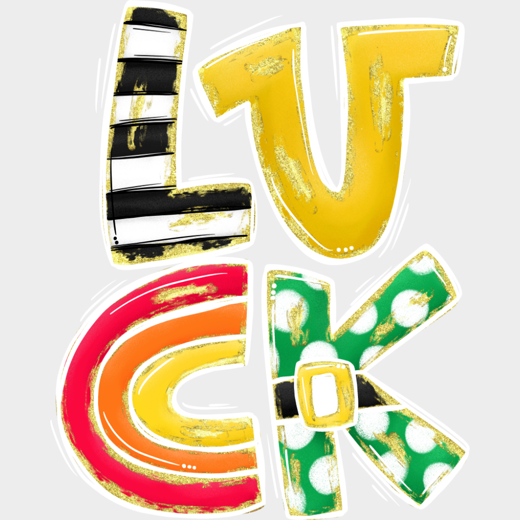 Luck Horseshoe Design - St. Patrick’s Day DTF Transfer Adult Unisex - S & M (10’’) / Light Color Design (See Imaging)