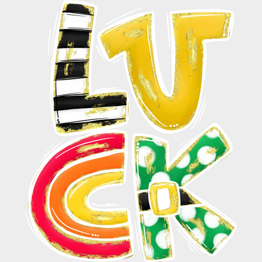 Luck Horseshoe Design - St. Patrick’s Day DTF Transfer Adult Unisex - S & M (10’’) / Light Color Design (See Imaging)