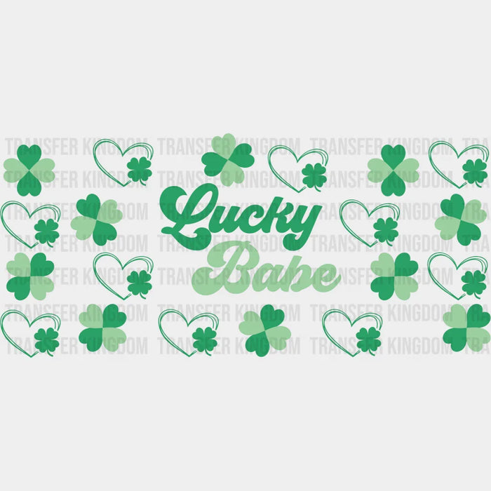 Lucky Babe Clovers - St Patrick Cup Wrap UV Sticker Permanent UV DTF Decal