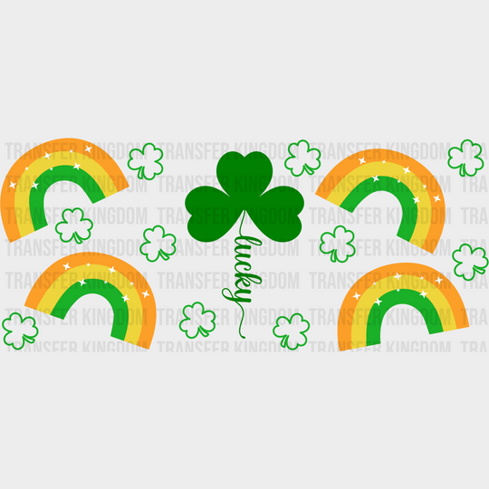 Lucky Clover Rainbows - St Patrick Cup Wrap Uv Sticker Permanent Dtf Decal