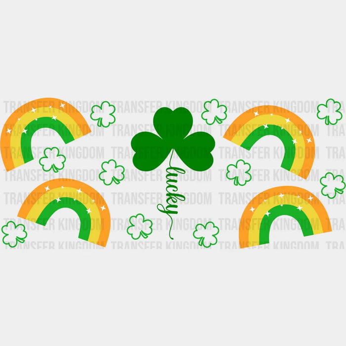 Lucky Clover Rainbows - St Patrick Cup Wrap UV Sticker Permanent UV DTF Decal