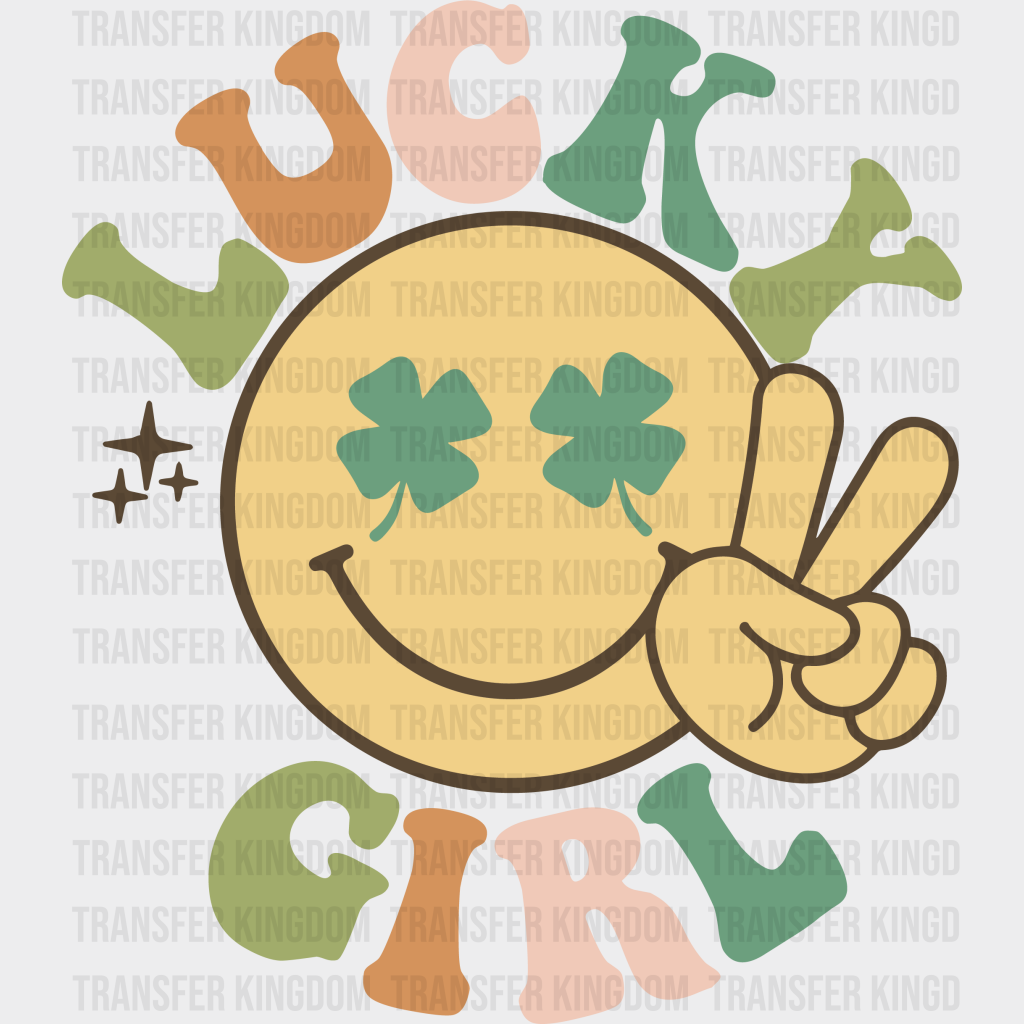 Lucky Girl Smiley - St. Patrick’s Dtf Heat Transfer