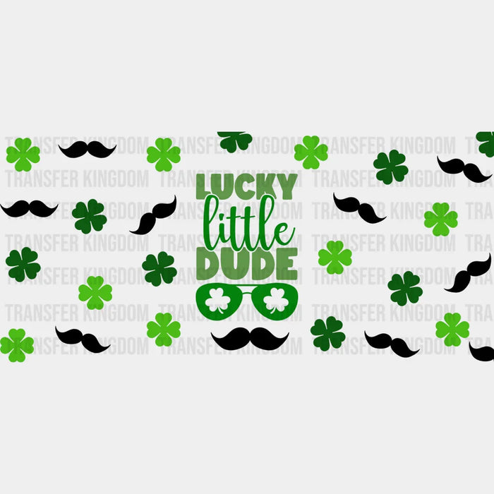 Lucky Little Dude Mustache - St Patrick Cup Wrap UV Sticker Permanent UV DTF Decal
