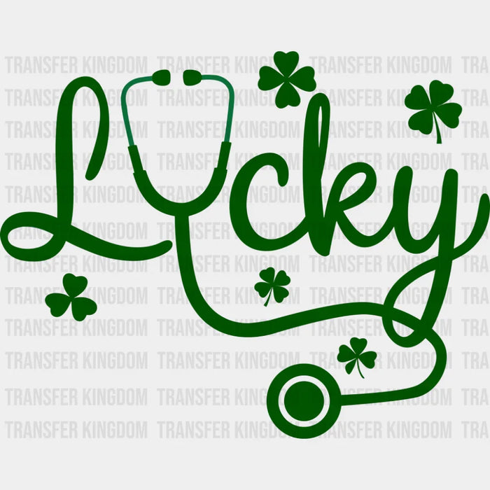 Lucky Stethoscope And Clovers - St. Patrick's Day DTF Transfer