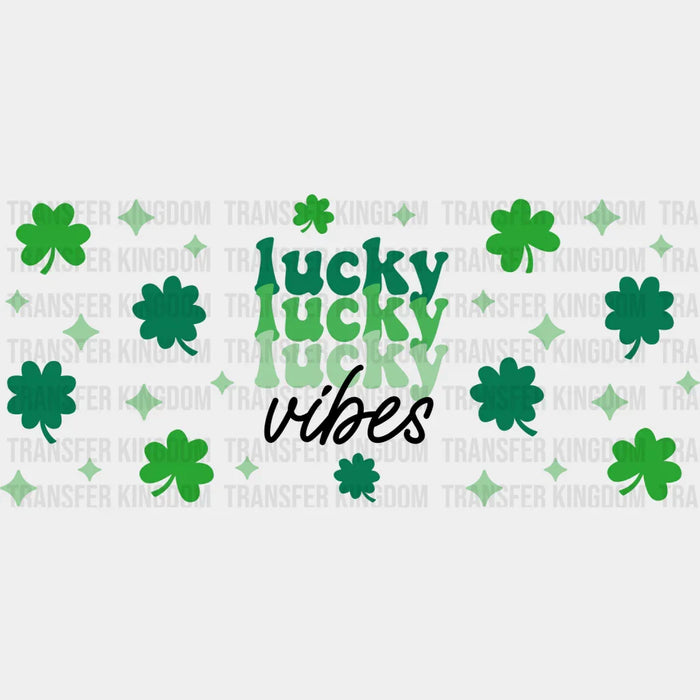Lucky Vibes Glitter - St Patrick Cup Wrap UV Sticker Permanent UV DTF Decal