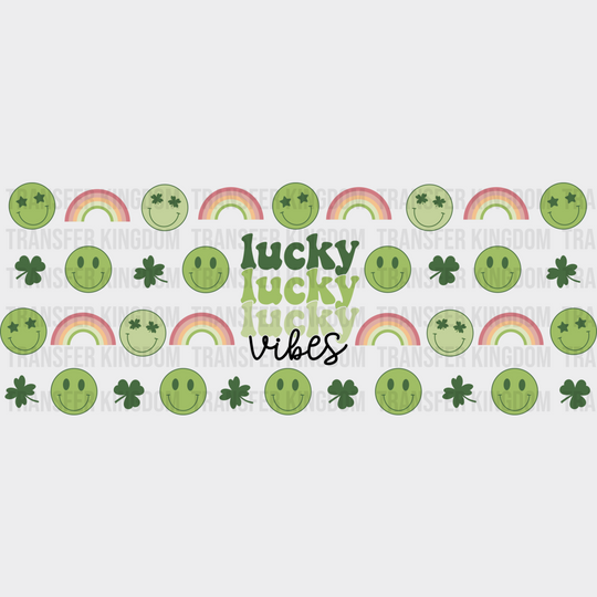 Lucky Vibes Rainbows - St Patrick Cup Wrap Uv Sticker Permanent Dtf Decal