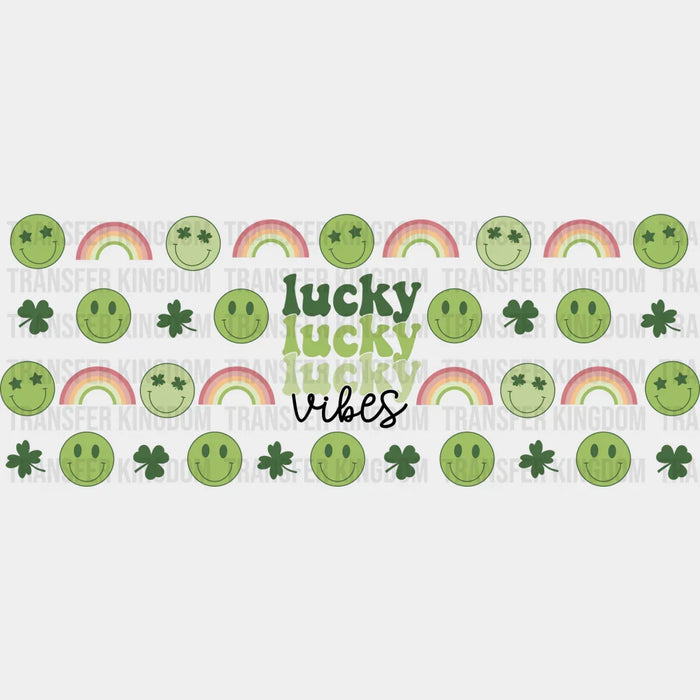 Lucky Vibes Rainbows - St Patrick Cup Wrap UV Sticker Permanent UV DTF Decal