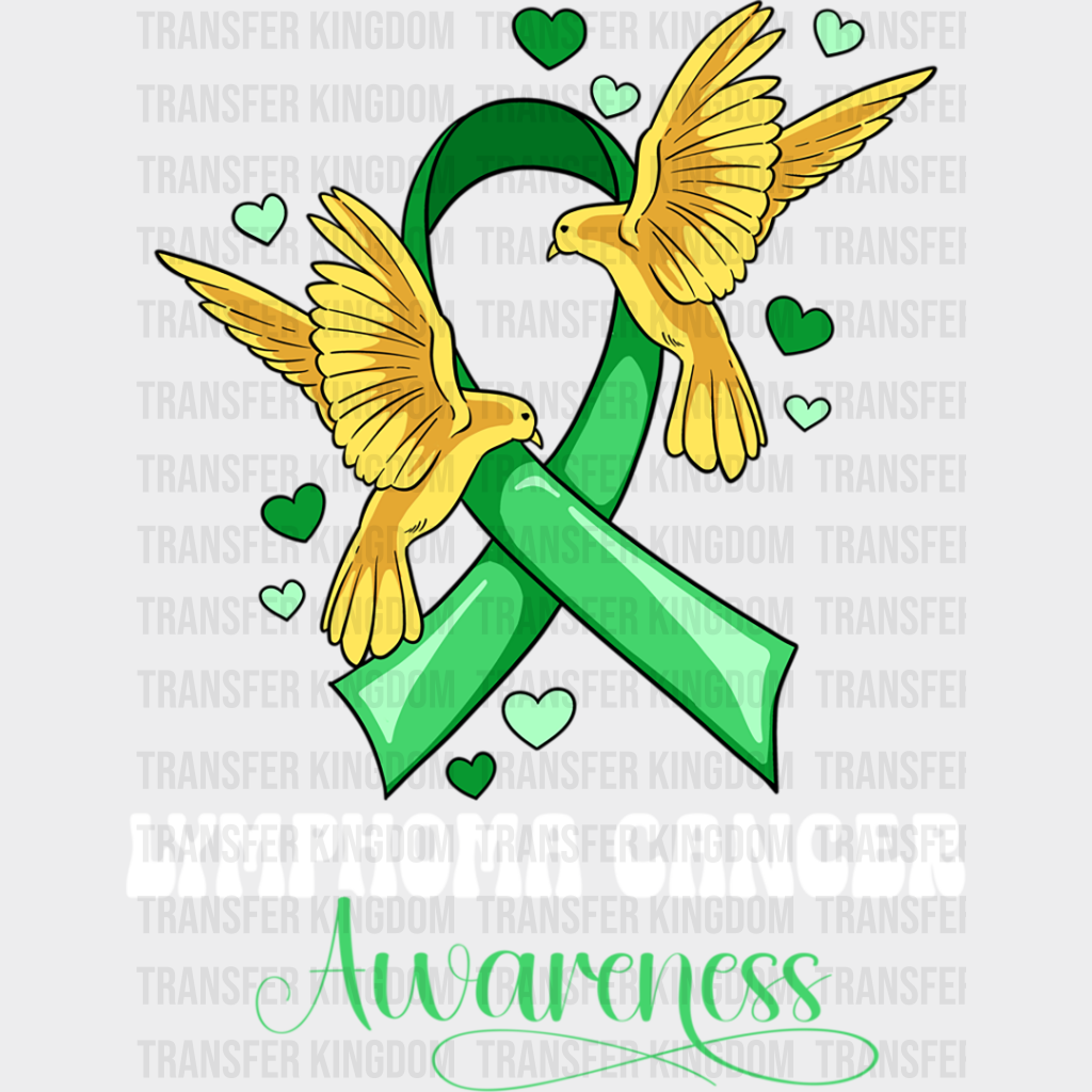 Lymphoma Awareness Bird Design - Dtf Heat Transfer Unisex S & M (10’’) / Light Color See Imaging