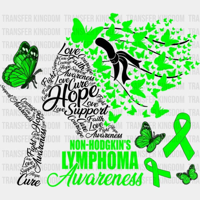 Lymphoma Awareness Butterfly Design - Lymphoma DTF heat transfer