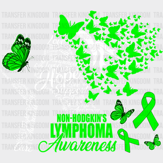 Lymphoma Awareness Butterfly Design - Dtf Heat Transfer Unisex S & M (10’’) / Light Color See