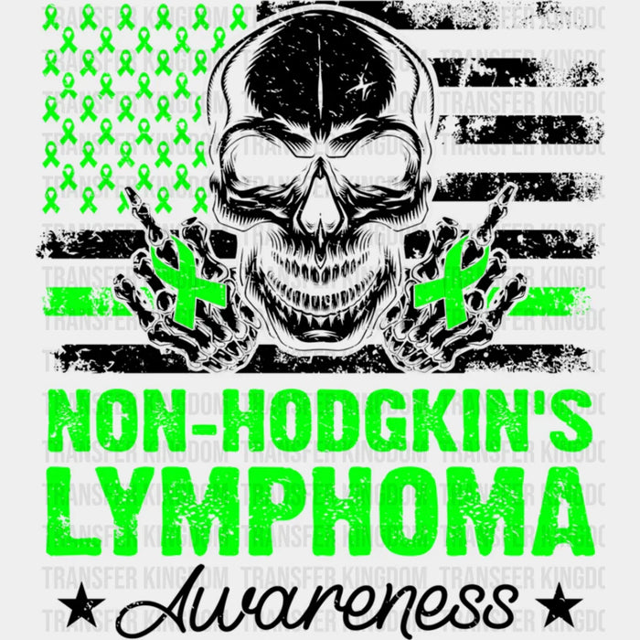 Lymphoma Awareness Skull Design - Lymphoma DTF heat transfer