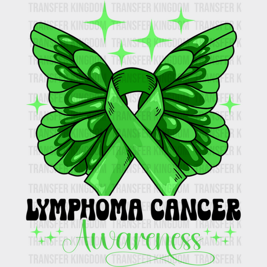 Lymphoma Butterfly Ribbon Design - Dtf Heat Transfer Unisex S & M (10’’) / Dark Color See Imaging