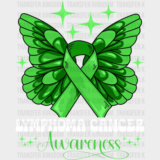 Lymphoma Butterfly Ribbon Design - Dtf Heat Transfer Unisex S & M (10’’) / Light Color See Imaging