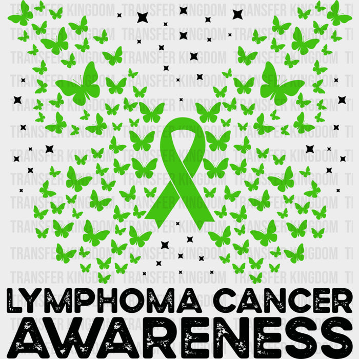 Lymphoma Cancer Awareness, Butterfly - Lymphoma DTF Transfers
