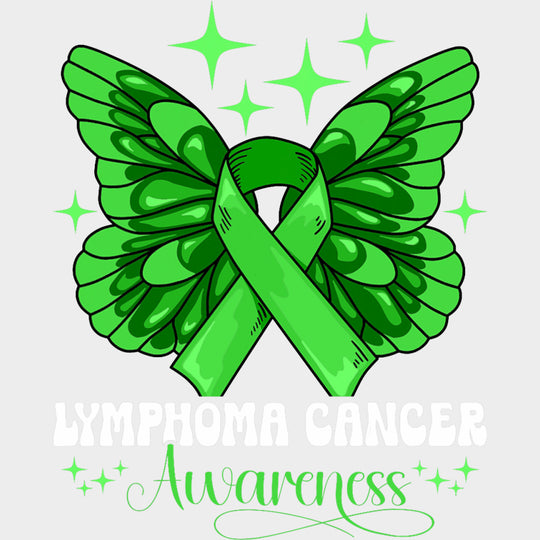 Lymphoma Cancer Awareness, Wings & Ribbon - Lymphoma DTF Transfers transfer-kingdom Light Color Design (See Imaging)