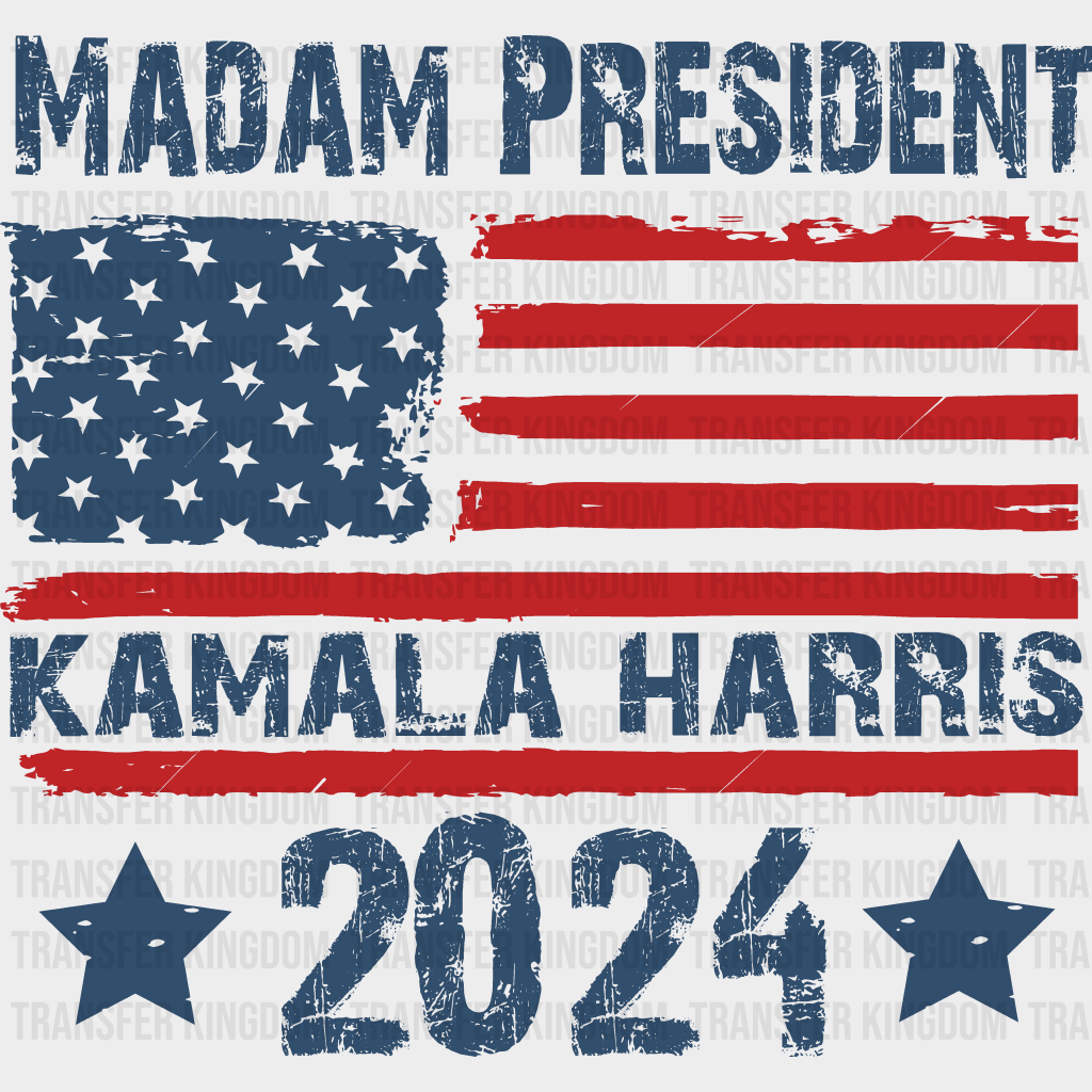 Madam President 2024 Design - Election Dtf Transfer Unisex S & M (10’) / Dark Color See Imaging