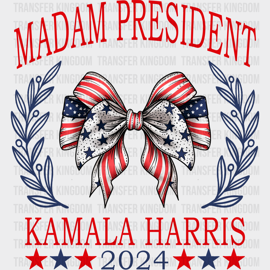 Madam President Ribbon Design - Election 2024 Dtf Transfer Unisex S & M (10’) / Dark Color See