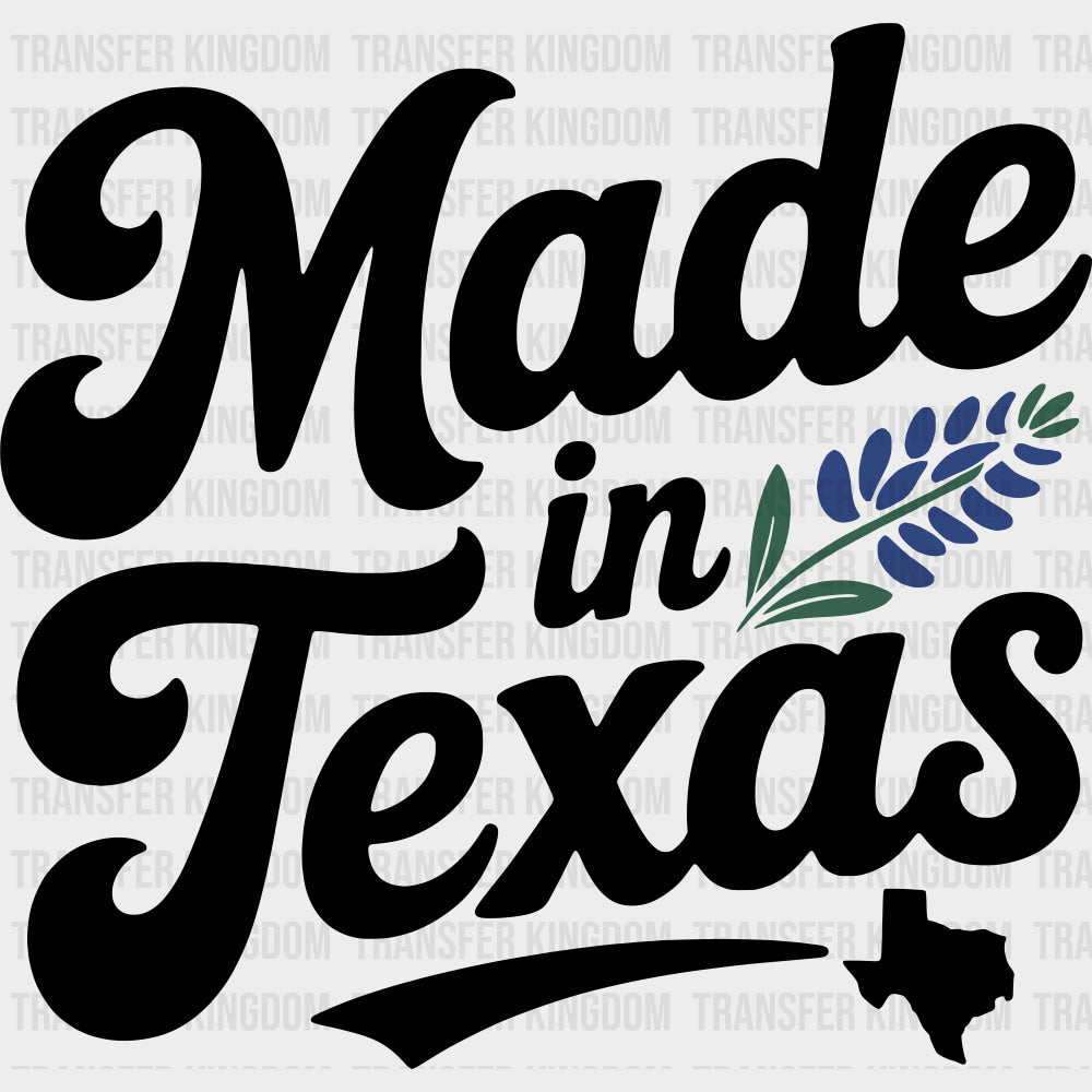 Made In Texas Lavender Design - States & Cities DTF Transfer Adult Unisex - S & M (10’’) / Dark Color Design (See