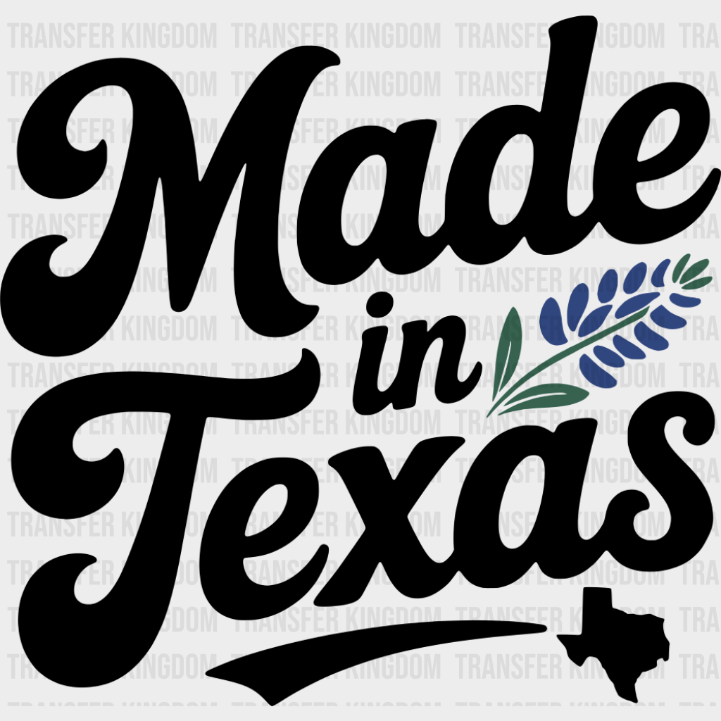 Made In Texas Lavender Design - States & Cities DTF Transfer Adult Unisex - S & M (10’’) / Dark Color Design (See