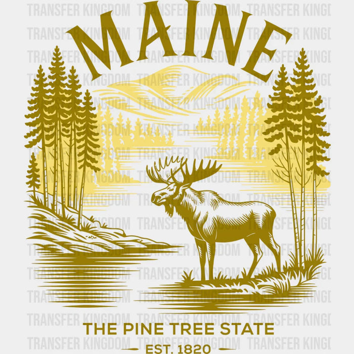 Maine The Pine Tree State - States & Cities DTF Transfer
