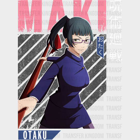 Maki Zen’in Otaku Design - Jujutsu Kaisen Dtf Transfer