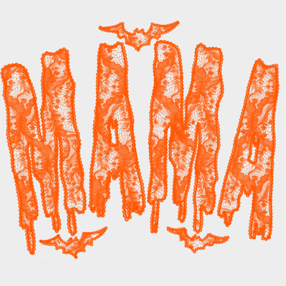 Mama Black & Orange - Halloween DTF Transfer Adult Unisex - S & M (10’’) / Orange Color Design (See Imaging)