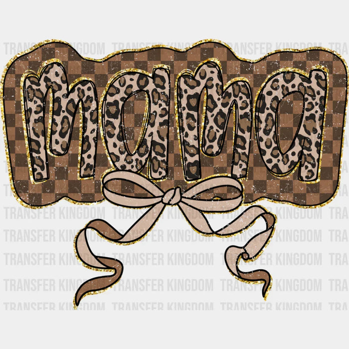 Mama Brown Checkered Design - Mother's Day DTF Transfer