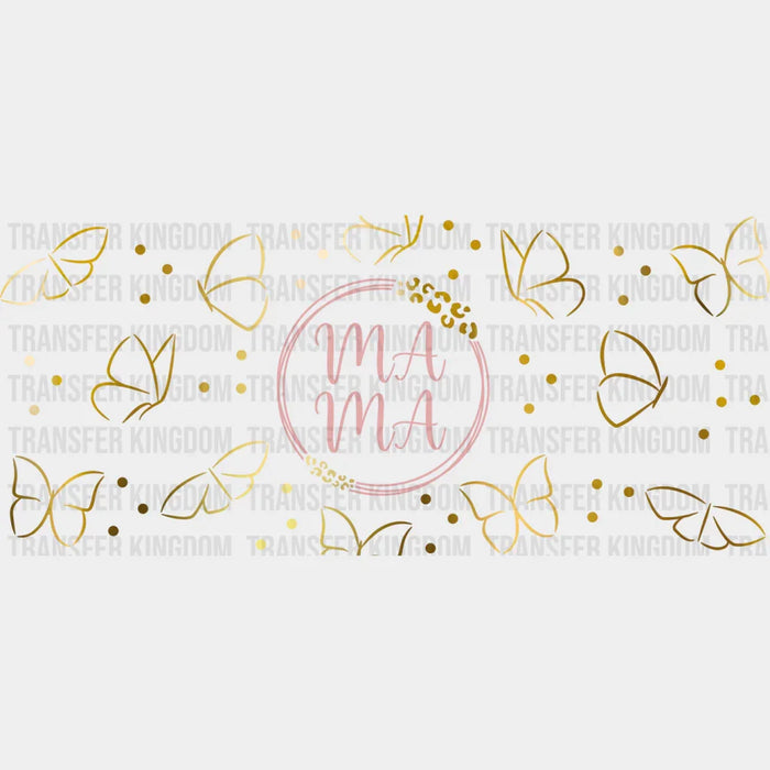 Mama Butterflies Circle Design UV DTF Transfer Cup Wrap UV DTF Sticker