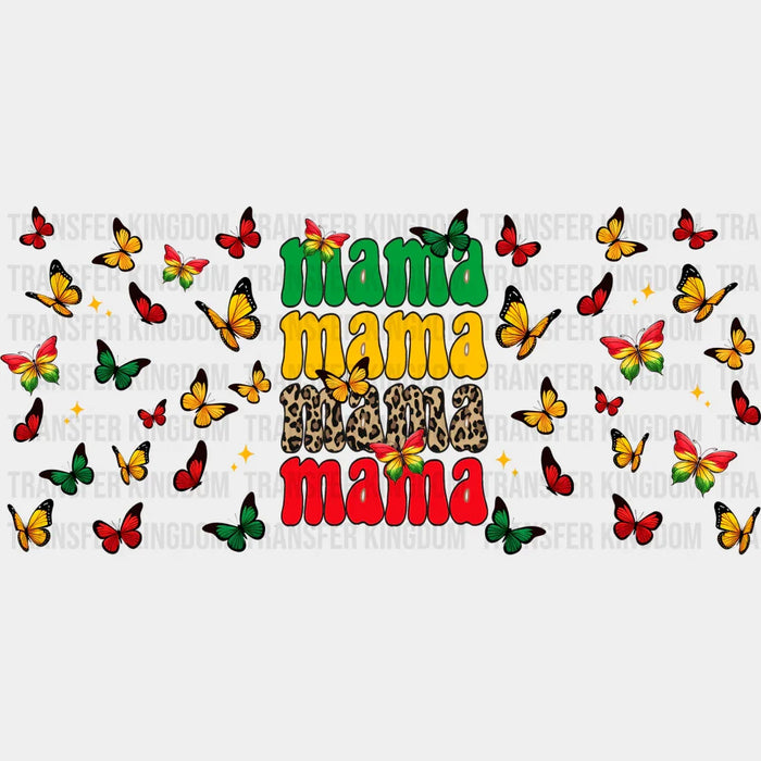 Mama Butterfly Design - Black History Month Cup Wrap UV Sticker Permanent UV DTF Decal