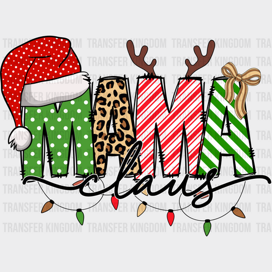 Mama Christmas Christmas Design - Dtf Heat Transfer Unisex S & M ( 10 ) / Dark Color See Imaging