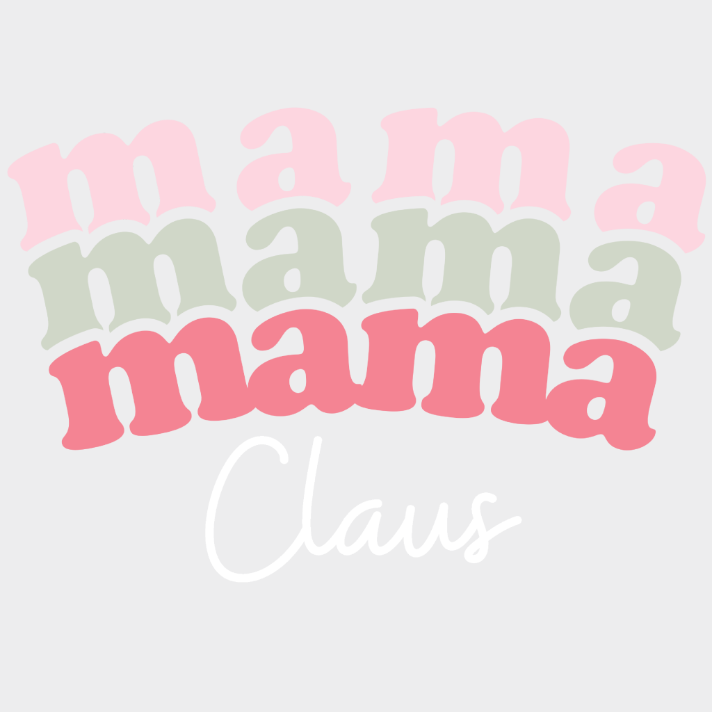 Mama Claus Christmas Design Dtf Heat Transfer Unisex - S & M ( 10 ) / Light Color See Imaging