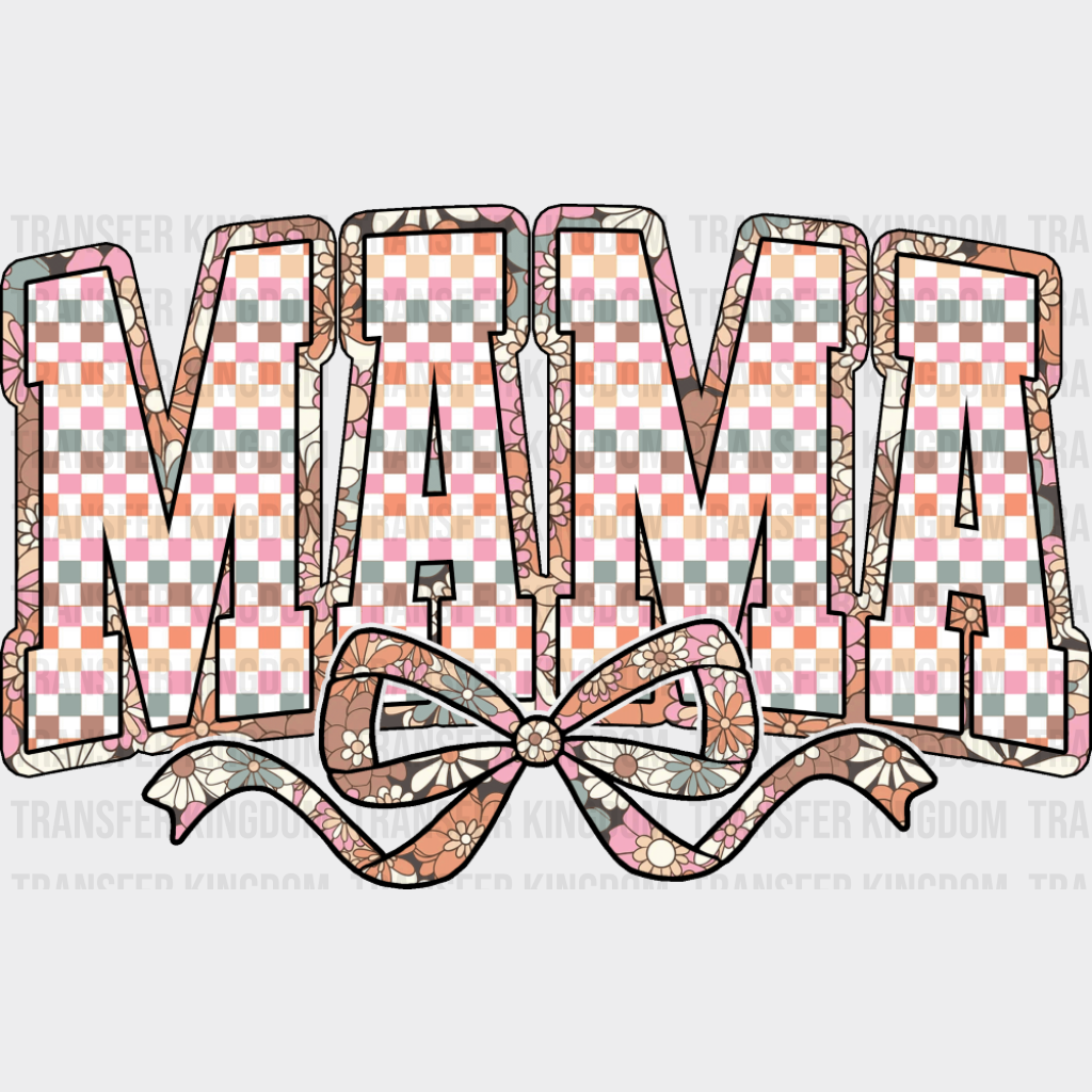 Mama Colorful Checkered Ribbon Design - Mother’s Day DTF Transfer