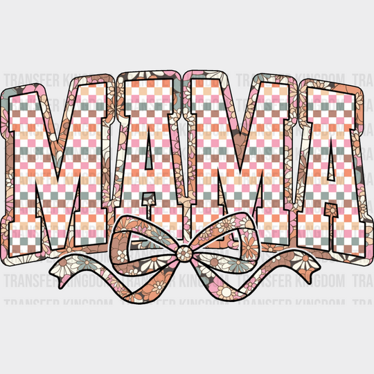 Mama Colorful Checkered Ribbon Design - Mother’s Day DTF Transfer
