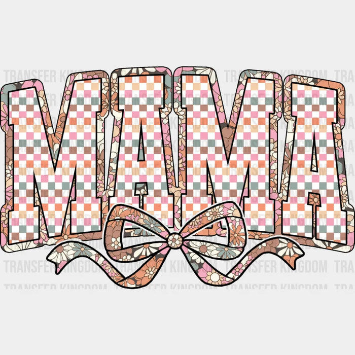 Mama Colorful Checkered Ribbon Design - Mother's Day DTF Transfer