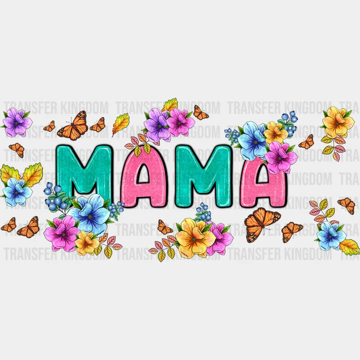 Mama Colorful Flowers - Mom Cup Wrap UV Sticker Permanent UV DTF Decal