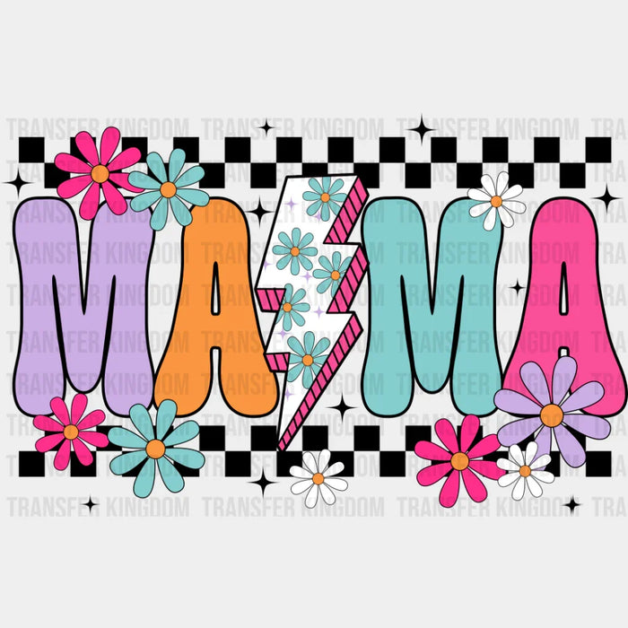 Mama Flowers Lightning Bolt - Mother's Day DTF Transfer