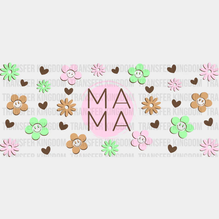 Mama Flowers UV DTF Transfer Cup Wrap UV DTF Sticker