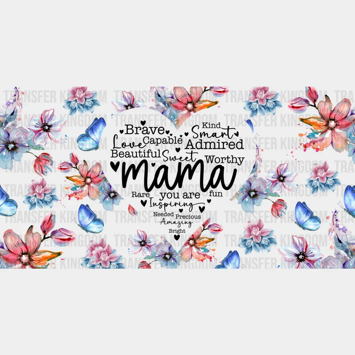 Mama Heart Colorful Design - Mom Cup Wrap UV Sticker Permanent UV DTF Decal
