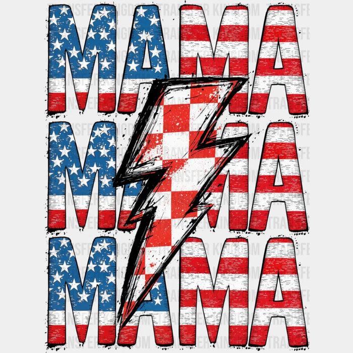 Mama Lightning Bolt - 4th Of July DTF Transfer