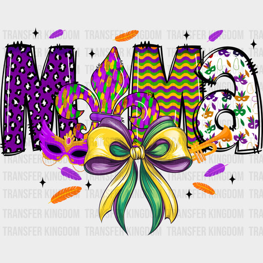 Mama - Mardi Gras DTF Transfers Adult Unisex - S & M (10’’) / Dark Color Design (See Imaging)