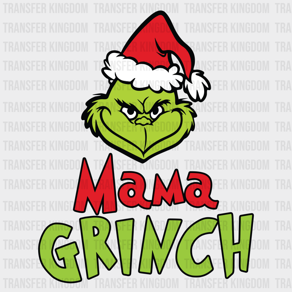 Mama Papa Little Family Grinch Design Christmas Dtf Heat Transfer Unisex - S & M ( 10 ) / See