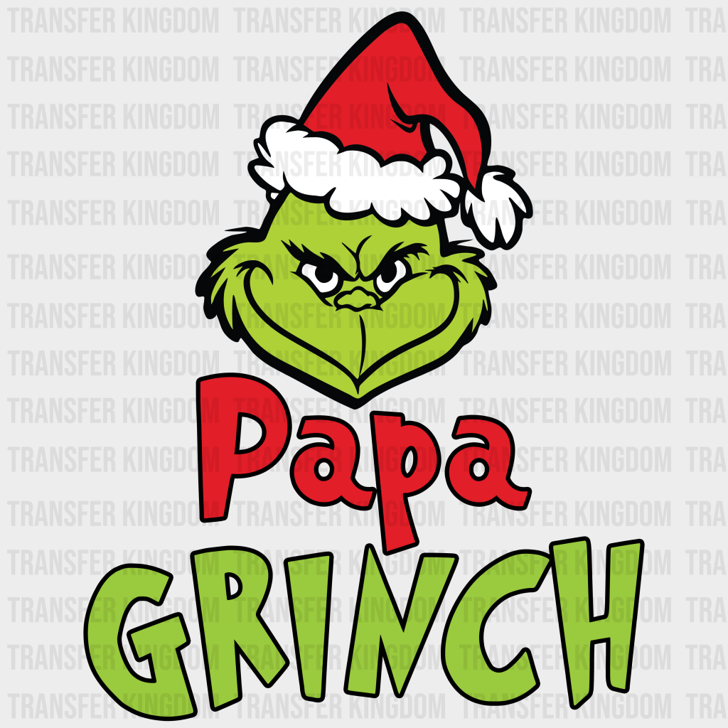 Mama Papa Little Family Grinch Design Christmas Dtf Heat Transfer Unisex - S & M ( 10 ) / See