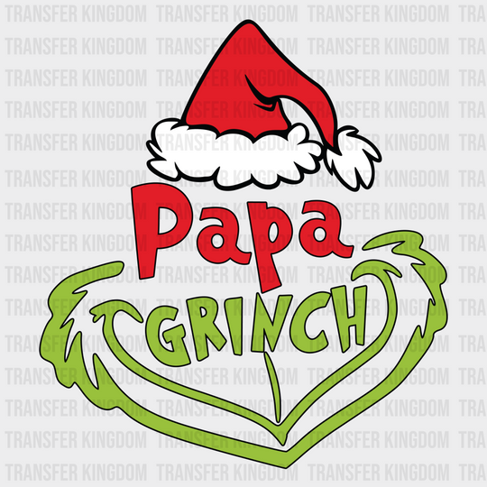 Mama Papa Little Family Grinch Face Design Christmas Dtf Heat Transfer Unisex - S & M ( 10 ) / See