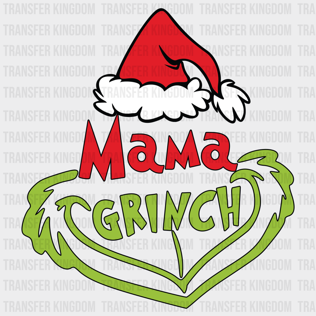 Mama Papa Little Family Grinch Face Design Christmas Dtf Heat Transfer Unisex - S & M ( 10 ) / See