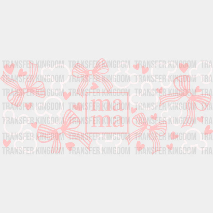 Mama Pink Ribbon - Mom Cup Wrap UV Sticker Permanent UV DTF Decal