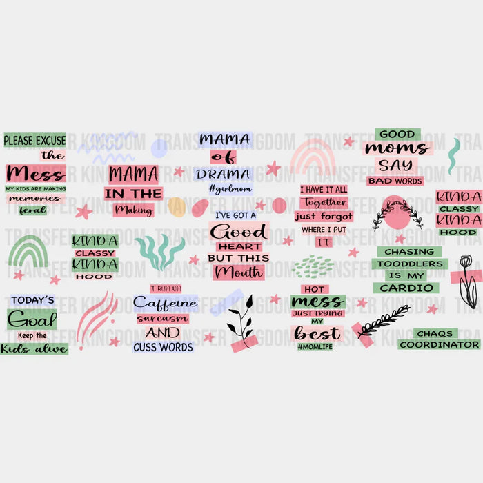 Mama Quotes Mother's Day UV DTF Transfer Cup Wrap UV DTF Sticker